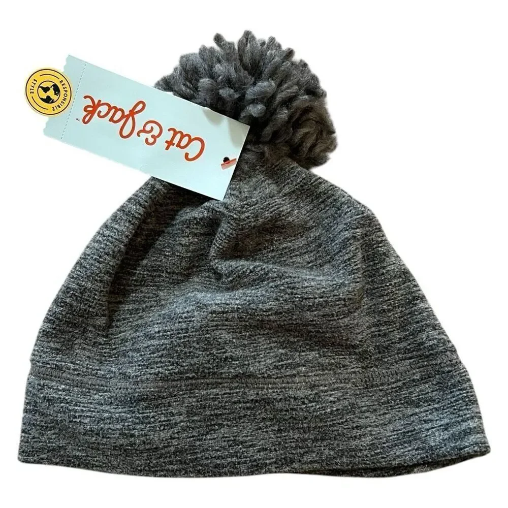 NEW Cat & Jack Toddler Solid Gray Beanie 2T-5T